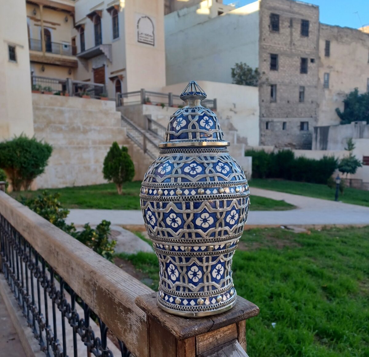 Hand-Painted Moroccan Ceramic Vase