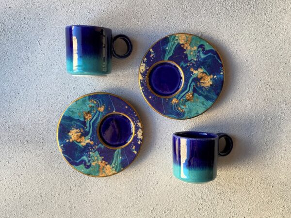 Ceramic Espresso Cups Set, 2.5oz