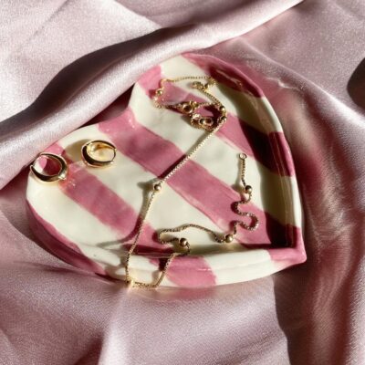 Handmade Pink Heart Trinket Dish