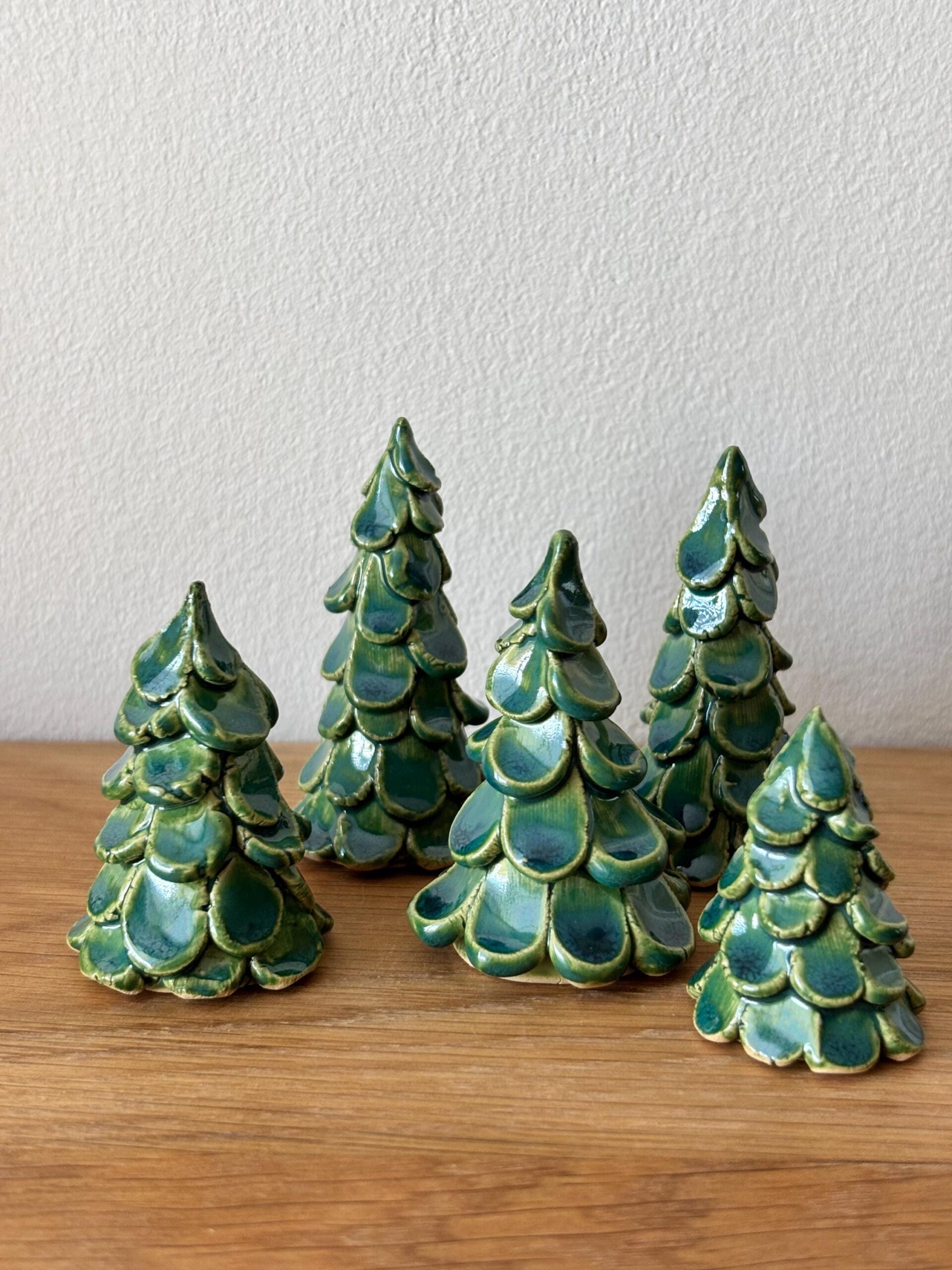 Tiny Ceramic Christmas Trees - Green
